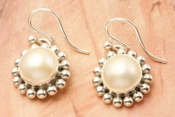 Atrie Yellowhorse Genuine Mabe Pearl Sterling Silver Earrings